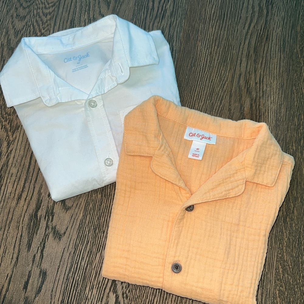 Cat & Jack Button Down 4T boys shirt Bundle